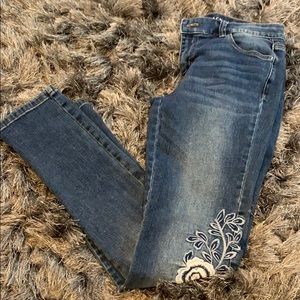 White House Black Market Flower Jeans
